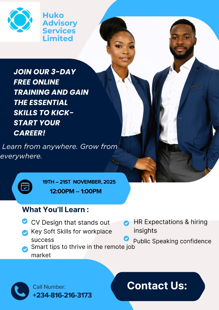 Huko Advisory 3 Day Online Free Career Training: Everything You Need to Know - Huko Advisory Services
